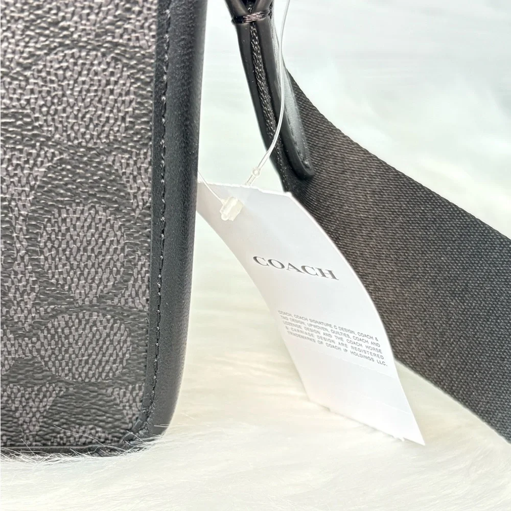 Coach Racer Gunmetal/Charcoal/Black Crossbody Bag - Picture 7 of 15